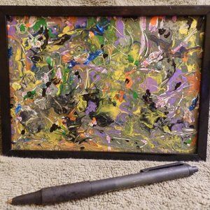 Minature Art Original - The Acrylic pour By California artist Edward Reyering